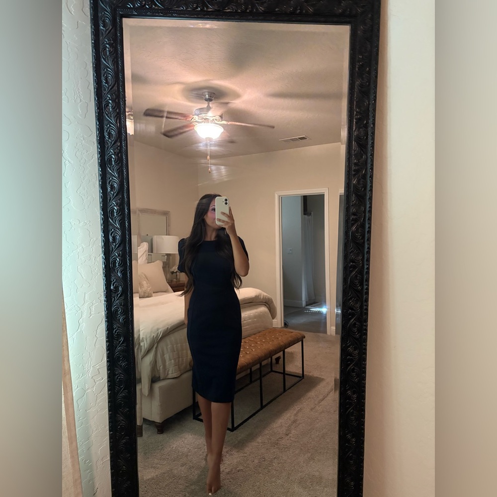 Calvin Klein Navy Long Sleeve Dress